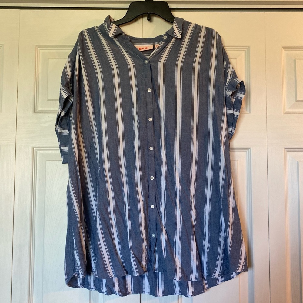 Evri plus size collared button shirt